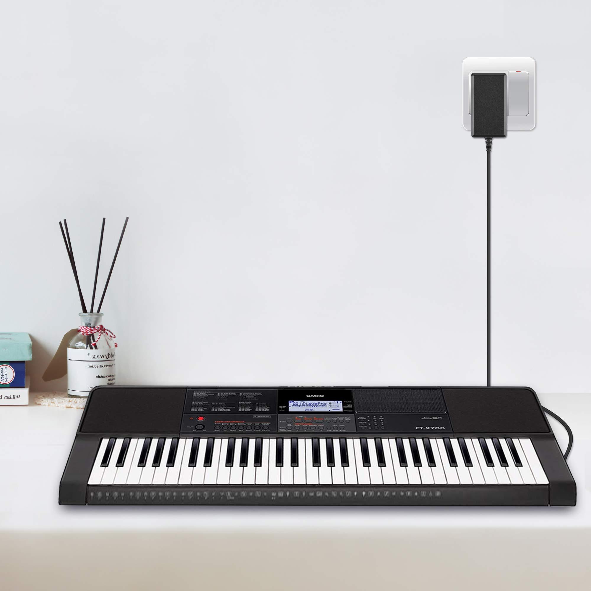 PKPOWER PKPOWER AC to DC Power Adapter Charger for Casio Piano Keyboard CT-720 CT-657 CTK-120 CTK-450 CTK-530 CTK-518 CTK-300 LK-90 LK-210 Power Charger