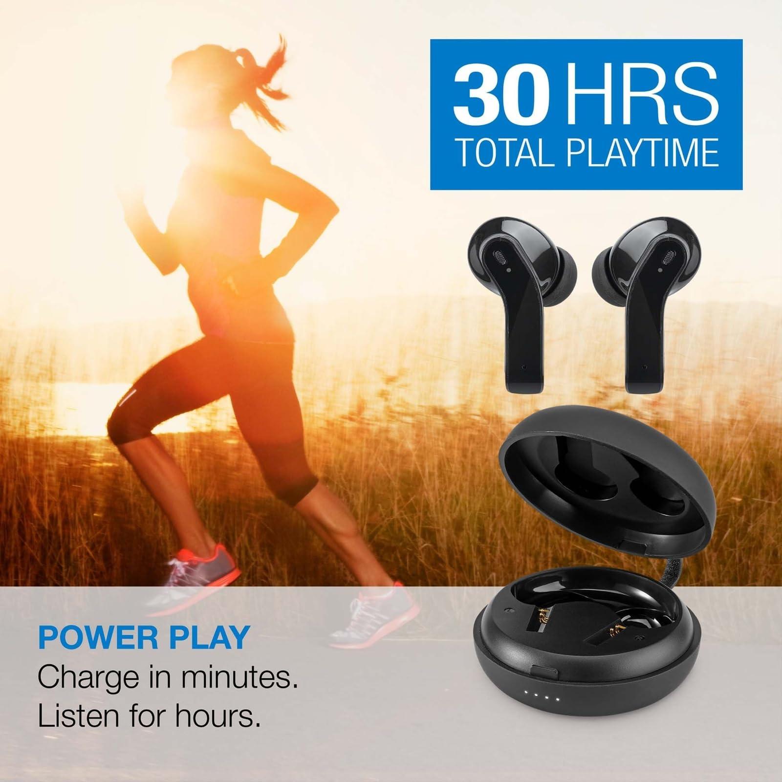 iLive iLive Truly Wire-Free Earbuds with Active Noise Canceling, Charging Case, Includes 3 Set of Ear Tips, Black (IAEBT600B)