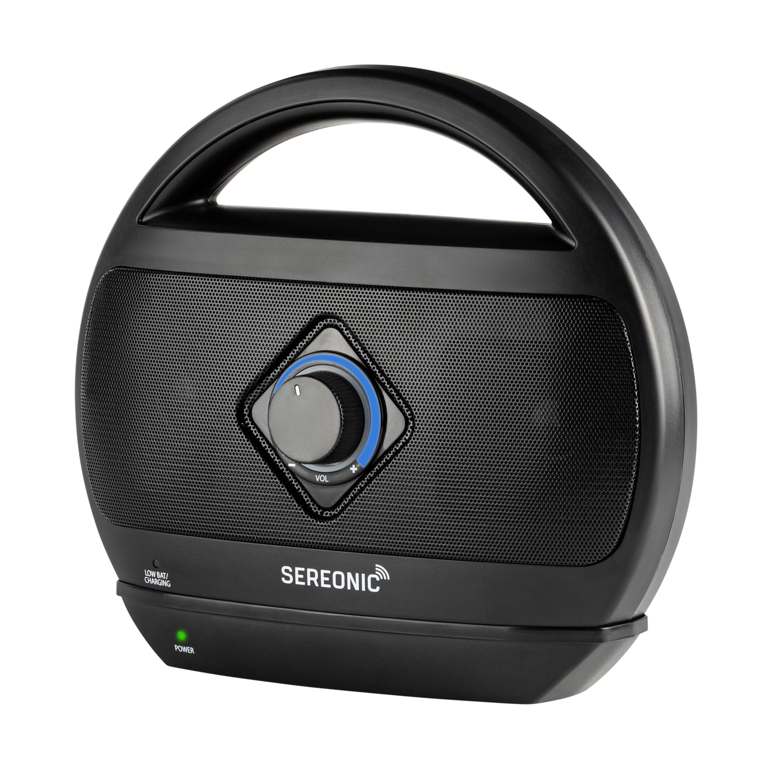 SEREONIC Portable Wireless TV Speakers - Ideal for TV Watching Without The Blaring Volume - Wireless Speakers Designed for Hard of Hearing, Elderly, and Seniors