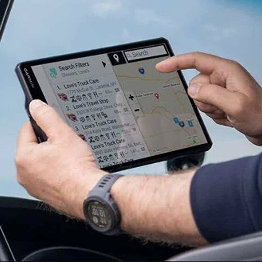 Garmin Garmin 010-02739-00 dezl OTR710 7" GPS Truck Navigator | Official USA Partner Model | Bundle with Hard EVA 8" Case with Zipper, 32GB MicroSD Card, Deco Gear Dual DC 12V/24V Electronic Car Socket