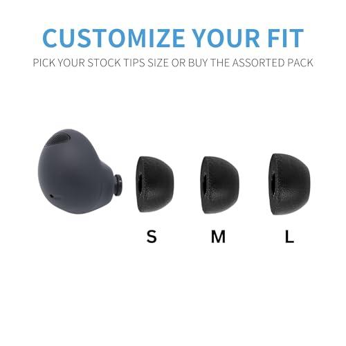 COMPLY Comply Foam New TrueGrip Premium Memory Foam Ear Tips for Samsung Galaxy Buds2 Pro Earbuds, Medium Black, 3 Pairs, Superior Noise Isolation, Increased Comfort, Secure in-Ear Fit, with Cleaning Tool