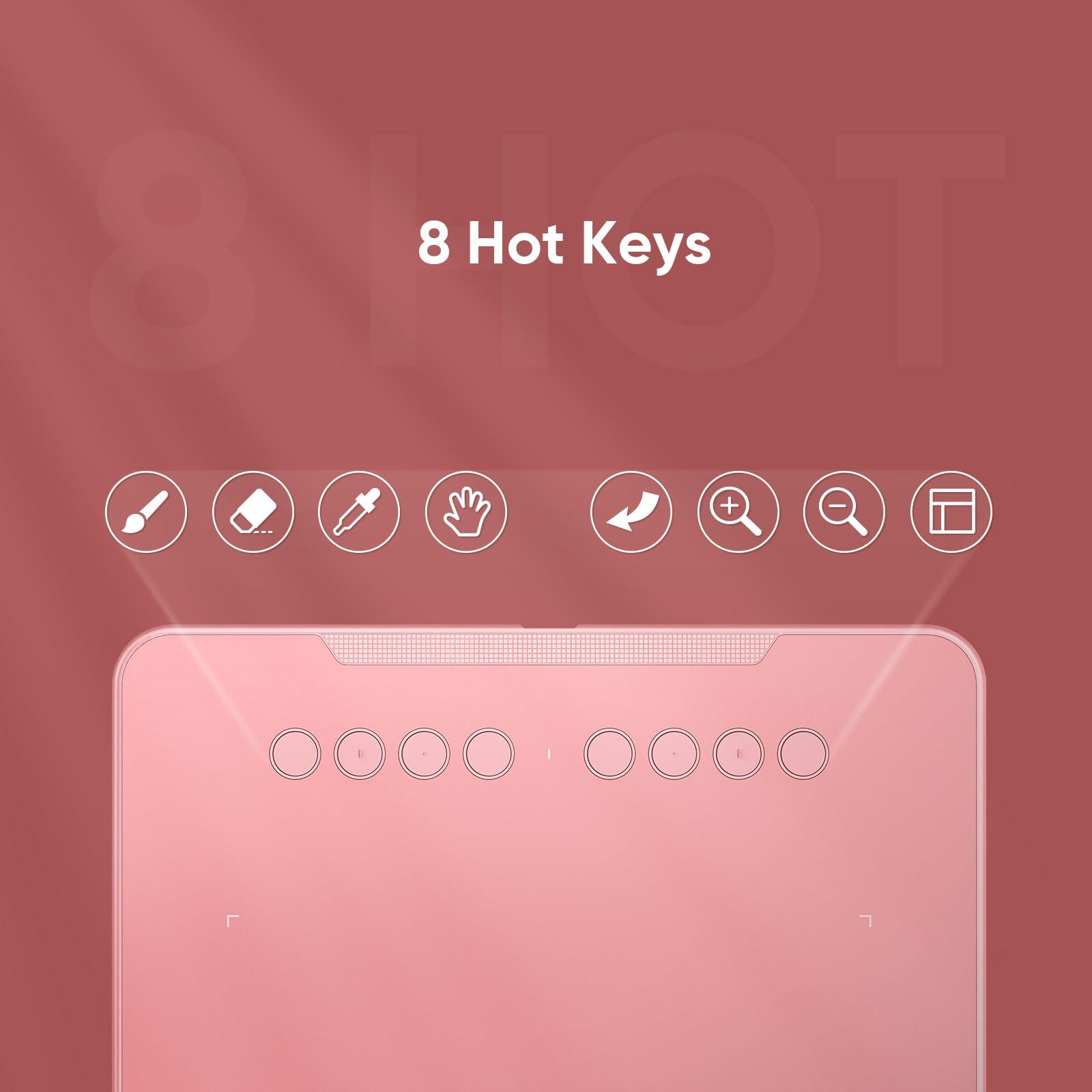 XP-PEN Drawing Tablet-XPPen Deco 01 V3 10x6.25 Inch Graphics Tablet Digital Drawing Tablet for Chromebook with 16384 Levels Pressure Battery-Free Stylus and 8 Shortcut Keys (Pink)