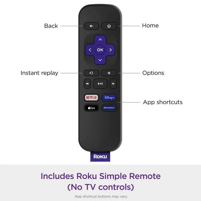 ROKU Roku Express (New) HD Streaming Device, with High-Speed HDMI Cable and Simple Remote (no TV Controls), Guided Setup, and Fast Wi-Fi, with MTC HDMI Cable and USB Extension Cord