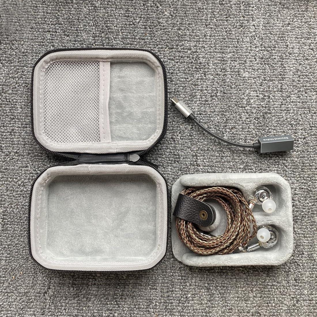 JaHui PU Leather Storage Box, Suitable for in Ear Earphones, Wired Earphones, Waterproof, Portable, Pressure Resistant Box, Earphone Storage Bag