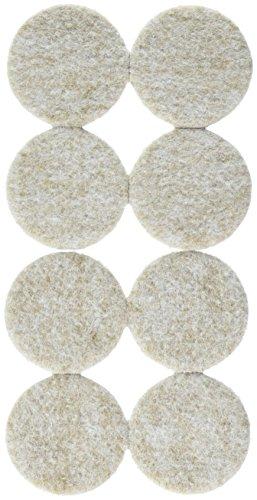Master Manufacturing Scratch Guard 1-1/2" Felt Round Pads(8 Per Pack) Extra Strength Self-Adhesive, Heavy-Duty Surface Protectors, 3/16" Thick Circular Pads, Beige (88497)