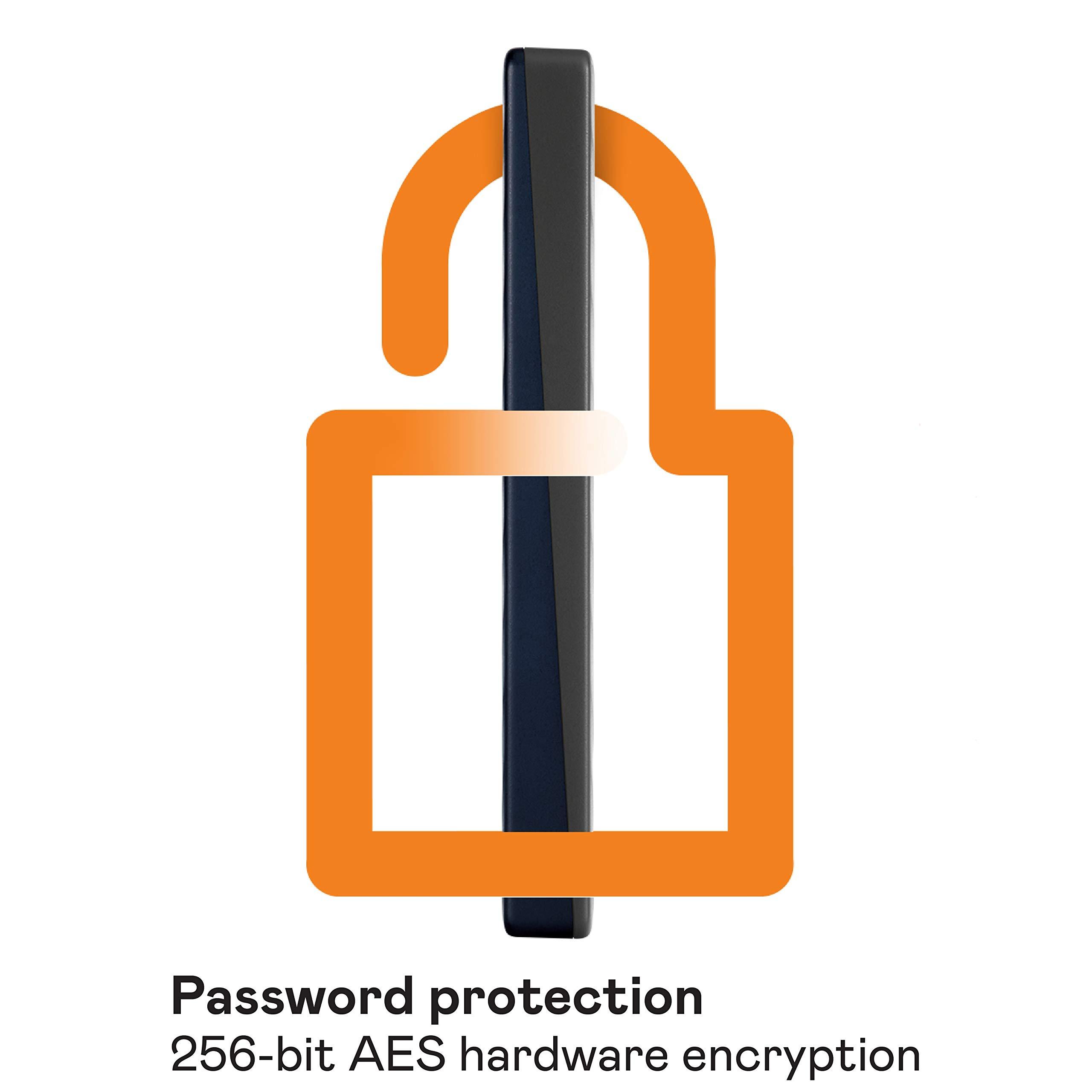 Western Digital WD My Passport for Mac 2TB External Hard Drive (Mobile Storage, USB-C Enabled, WD Discovery Software, Password Protection, Mac Compatible, Easy to Use) Midnight Blue