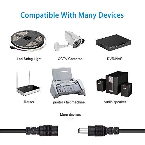 Liwinting Liwinting 5Meters/16.4Feet DC Extension Cable, 12V DC Power Adapter Plug Extension Cord 5.5mm x 2.1mm Male to Female Extension Wire for DC 12V Power Adapter, CCTV Security Camera etc. - Black