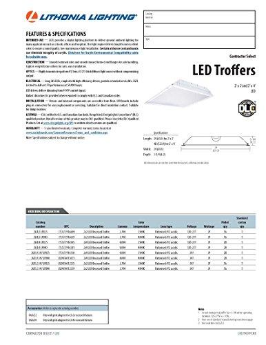 Lithonia Lighting Lithonia Lighting 2GTL4 LP840 LED General Purpose Gloss Troffer, 4000k, 39 Watts, 4000 Lumens, 4 Foot, White