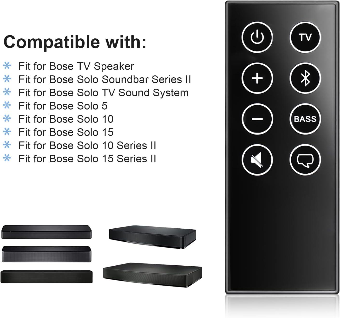 joelrise New Replacement Remote Control for Bose TV Speaker and Solo Soundbar Series II Compatible with Bose Solo 5,10,15 Sound Systems (Models 418775, 431974, 732522, 845194, 740928-1120, 838309-1100)