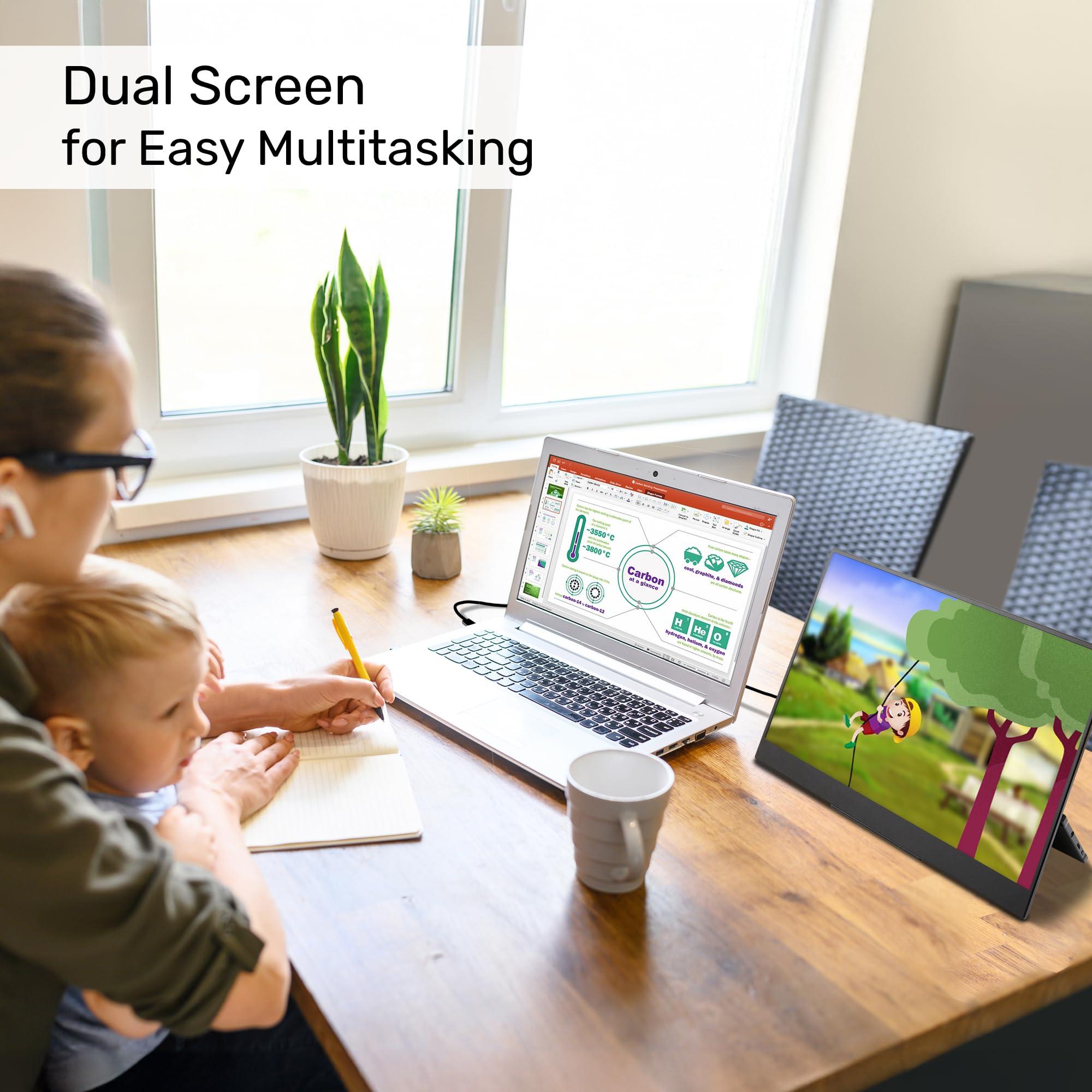 SideTrak SideTrak Solo Pro 15.8\" Portable Monitor for Laptop | FHD 1080P LED IPS Dual Display w/Anti-Glare Screen, USB & Mini HDMI, Laptop Monitor Extender for Mac, PC, Chrome, HDR & Speakers