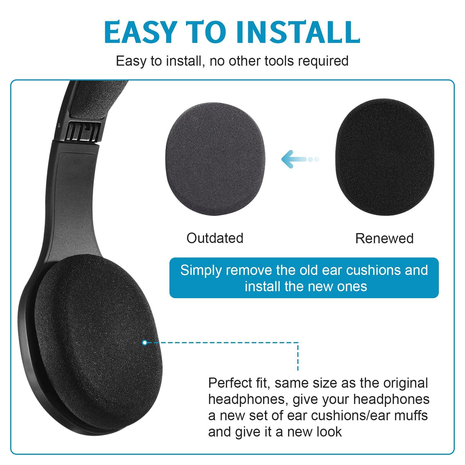 Zosvoses H800 Ear Pads, Ear Pads Replacement for Logitech H800 Headphone, Foam Ear Pads Cushions for Headphones