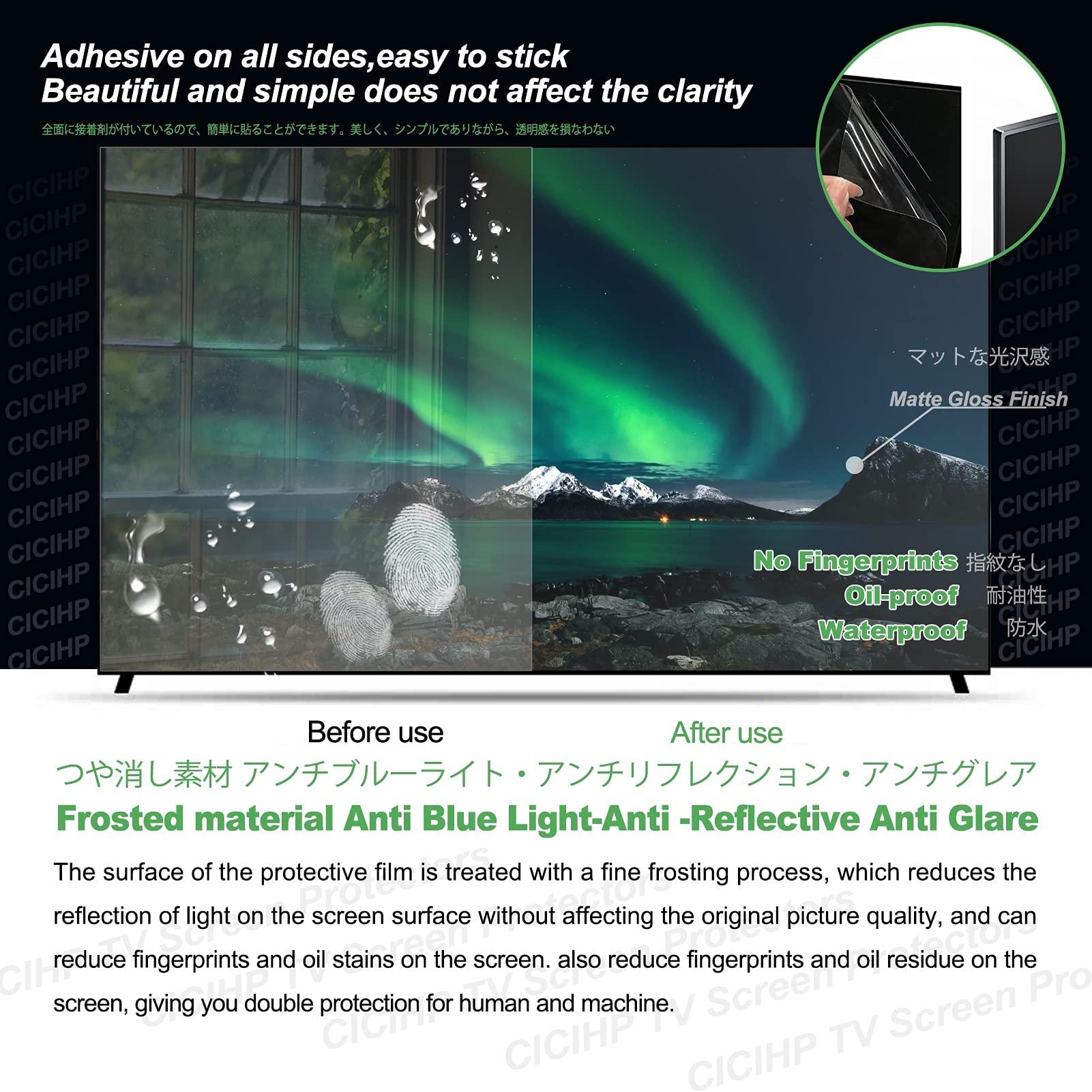 CICIHP CICIHP TV Screen Protector Filter for 32-75 Inch - Matte Anti-Glare Anti Blue Light, Anti-Scratch Protector Film,75\" 1682966