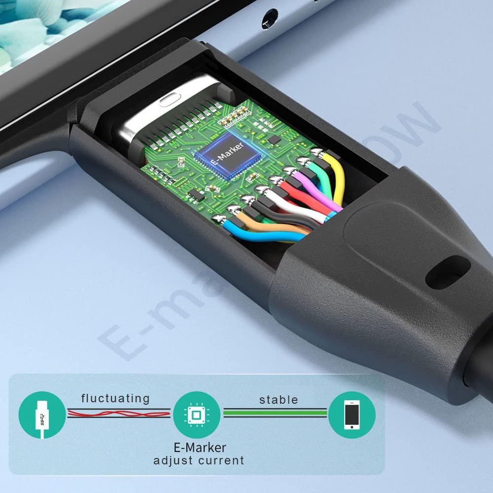 QCEs QCEs USB C 3.1 Gen 2 Cable 15Ft, USB C to C Cable 100W PD Charging 4K Video, 5Gbps Data for Thunderbolt 3/4 Port Compatible with MacBook Pro/Air, Mac Mini, iPhone 15, Galaxy S23, Quest 2