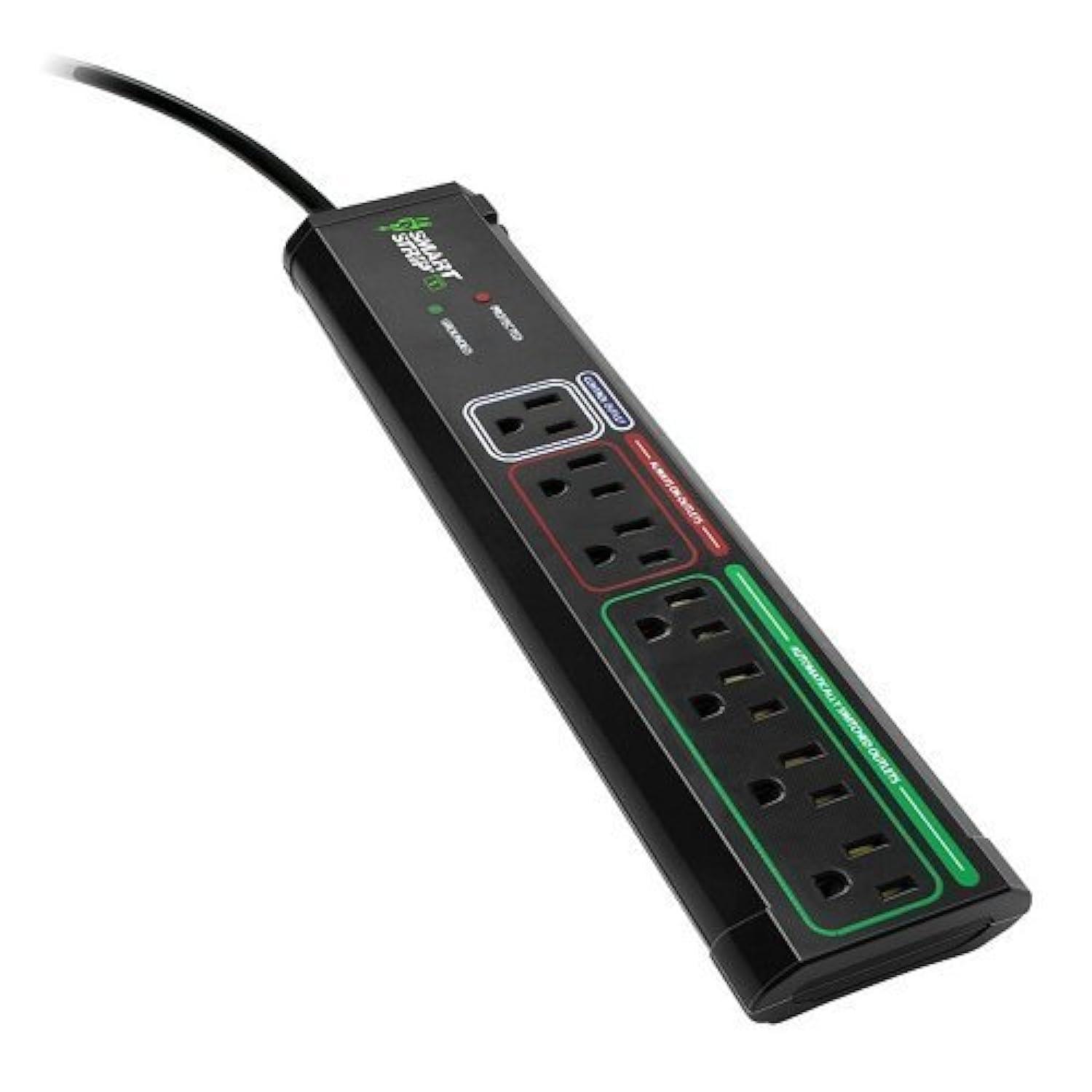 Smart Strip Smart Strip ECG-7MVR Energy Saving Surge Protector with Autoswitching Technology, 7 Outlet