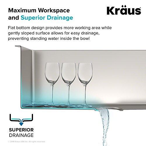 Kraus Kraus Standard PRO 33-Inch 16 Gauge Undermount 60/40 Double Bowl Stainless Steel Kitchen Sink, KHU103-33