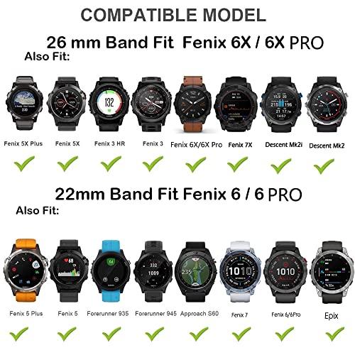 FNDWJ FNDWJ Official Silicone Watch Strap For Garmin Fenix 7 7X 5 5X Plus 6 6X Pro 3 3HR Smartwatch Band Watchband Bracelet Epix/Instinct2 (Color : H, Size : QuickFit 22mm)