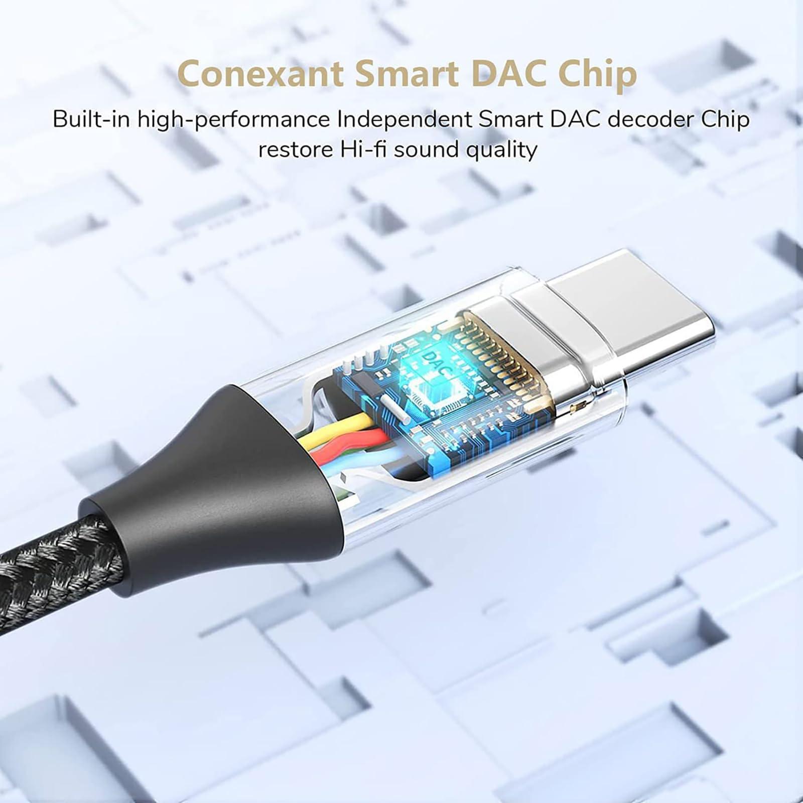 Tek Styz Tek Styz USB C to 3.5mm Headphone Adapter Compatible with Sonim XP8 with Digital DAC Chip That's Dual 1/8 inch TypeC/PD! (2Pack / Black)