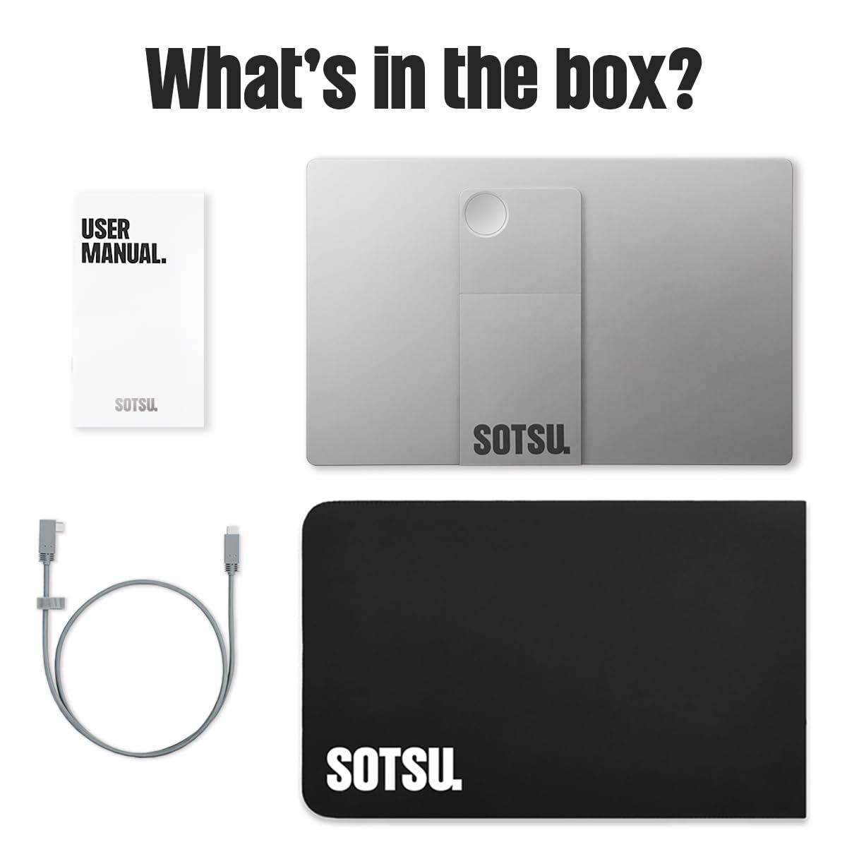 SOTSU SOTSU FlipAction Go 14" Premium Portable Monitor SFA14PMMG | Robust but Lightweight | Tempered Glass Cover | 1080p | 400 Nits | 100% sRGB | 5W | Super Versatile | USB C or Mini HDMI