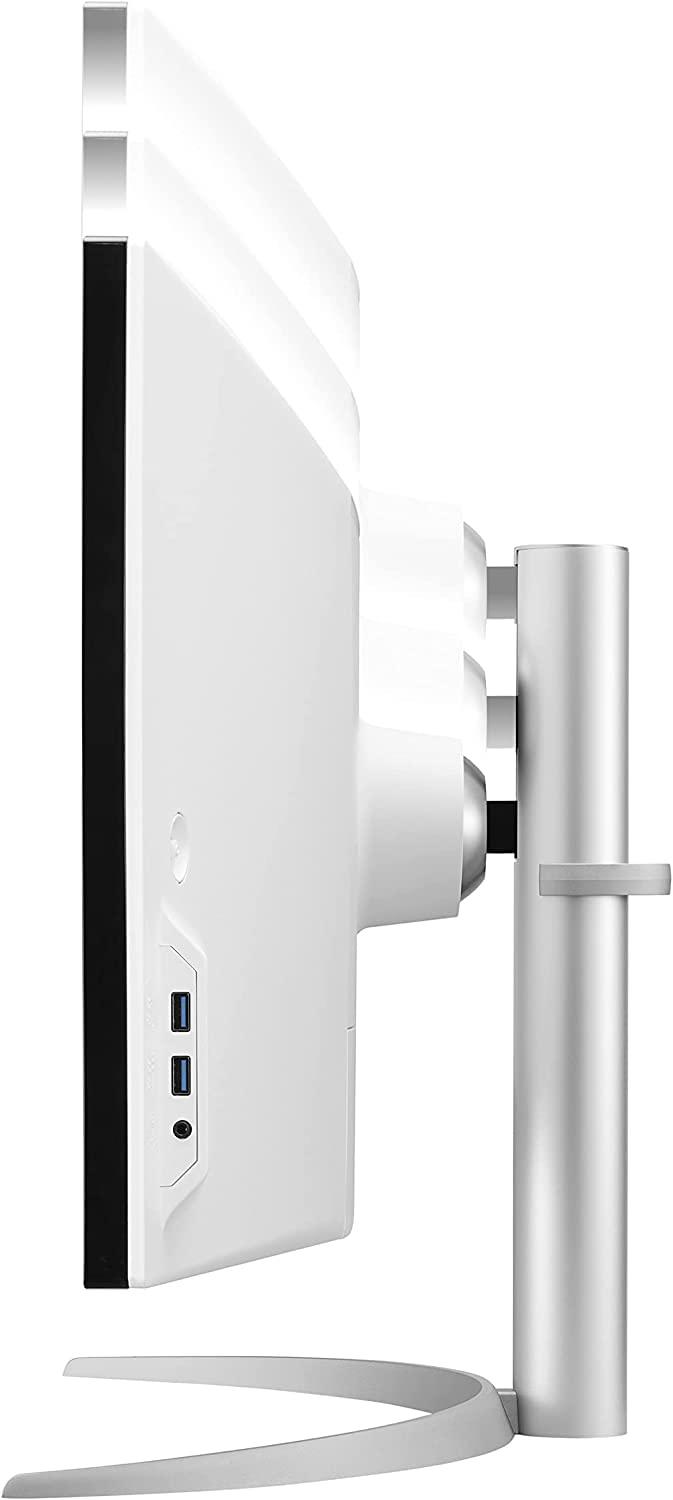 LG LG 49WQ95C-W 49 Inch 32:9 Curved UltraWide DQHD (5120 x 1440) Nano IPS Monitor, NVIDIA G-SYNC Compatible & AMD FreeSync Premium Pro, HDMI 2.1 & USB Type-C (90W PD), Tilt/Height/Swivel Adjustable