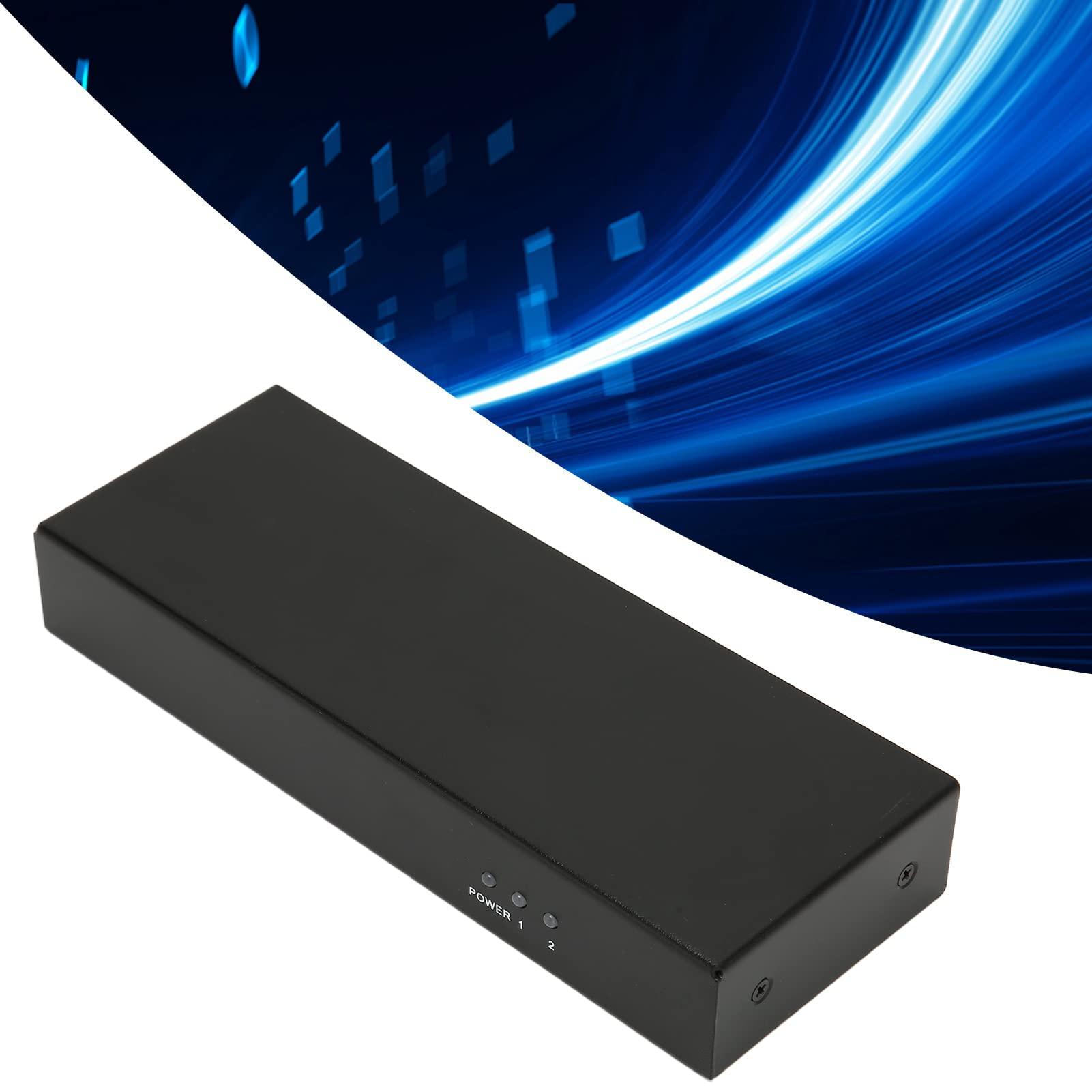 Hilitand DVI Splitter 1 in 2 Out, Support 30/36 Bit Color 1080P Lossless Monitors Distribution Duplicator Video Splitter DVI Switcher for PC Laptop DVR Projector HDTV