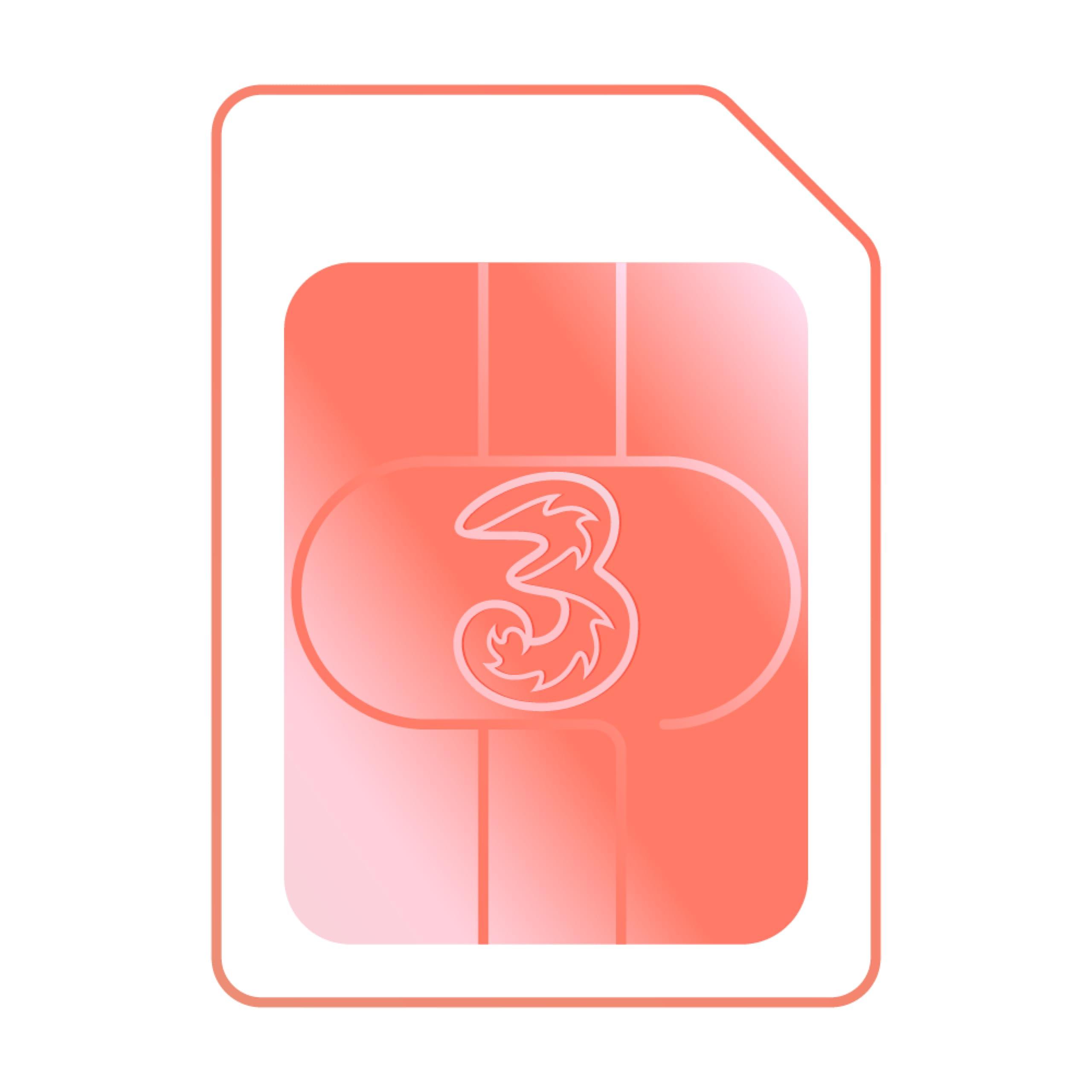 Three Mobile Three Mobile Pay As You Go Mobile Broadband 3 GB Data SIM