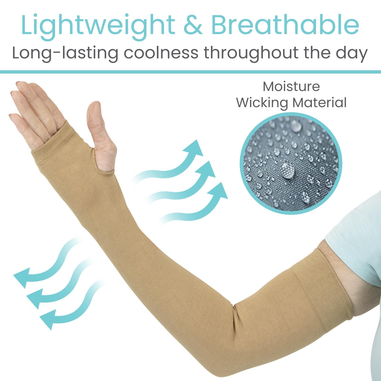 Vive Vive (2 Pairs) Arm Protectors for Thin Skin and Bruising - Protective Geri Arm Sleeve Guards for Elderly, Men & Women (Large)