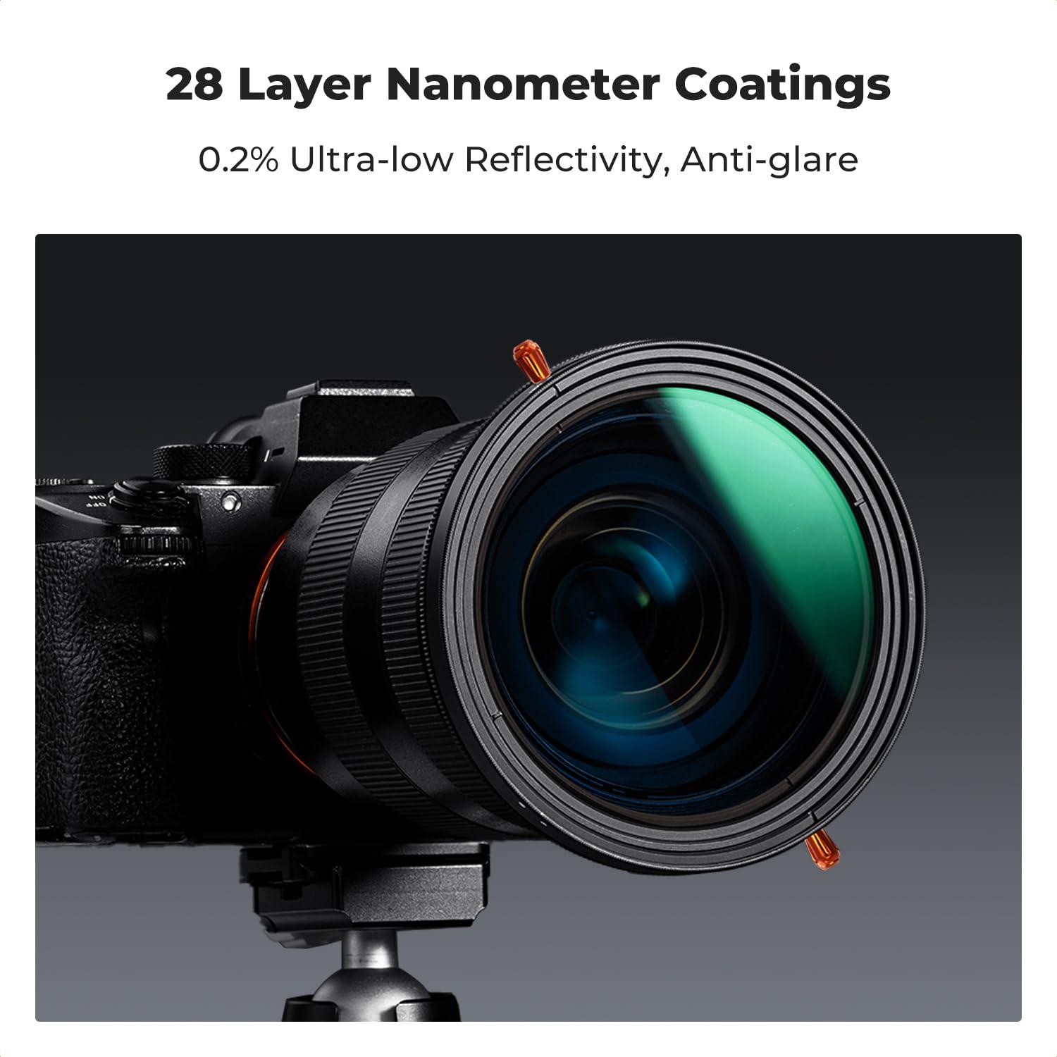 K&F Concept K&F Concept 49mm Variable Fader ND2-ND32 ND Filter and CPL Circular Polarizing Filter 2 in 1 for Camera Lens No X Spot Waterproof Scratch Resistant (Nano-X Series)