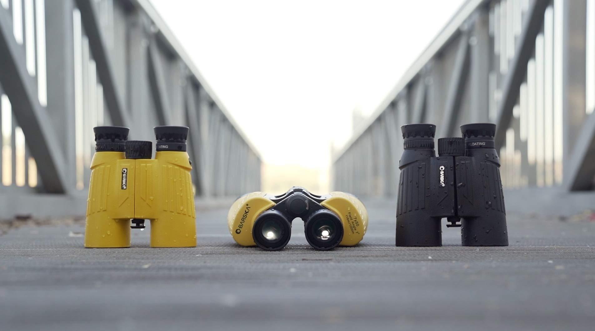 BARSKA BARSKA 10x30 WP Floatmaster Binoculars (Blue Lens, Yellow) (AB11092)