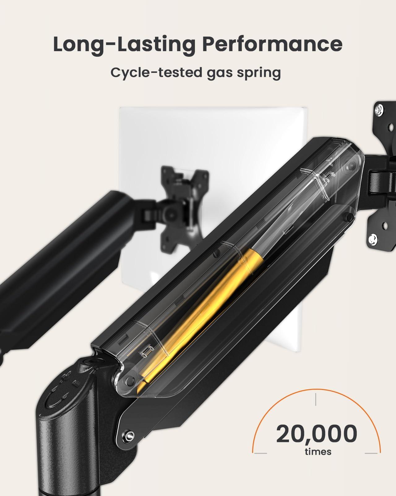 ErGear ErGear Dual Monitor Stand up to 32 inches Screen, Load-Bearing Max 22 lbs Each Arm, Adjustable Dual Monitor Mount, Sturdy Steel vesa Monitor Mount with Stable VESA 75x75 100x100mm