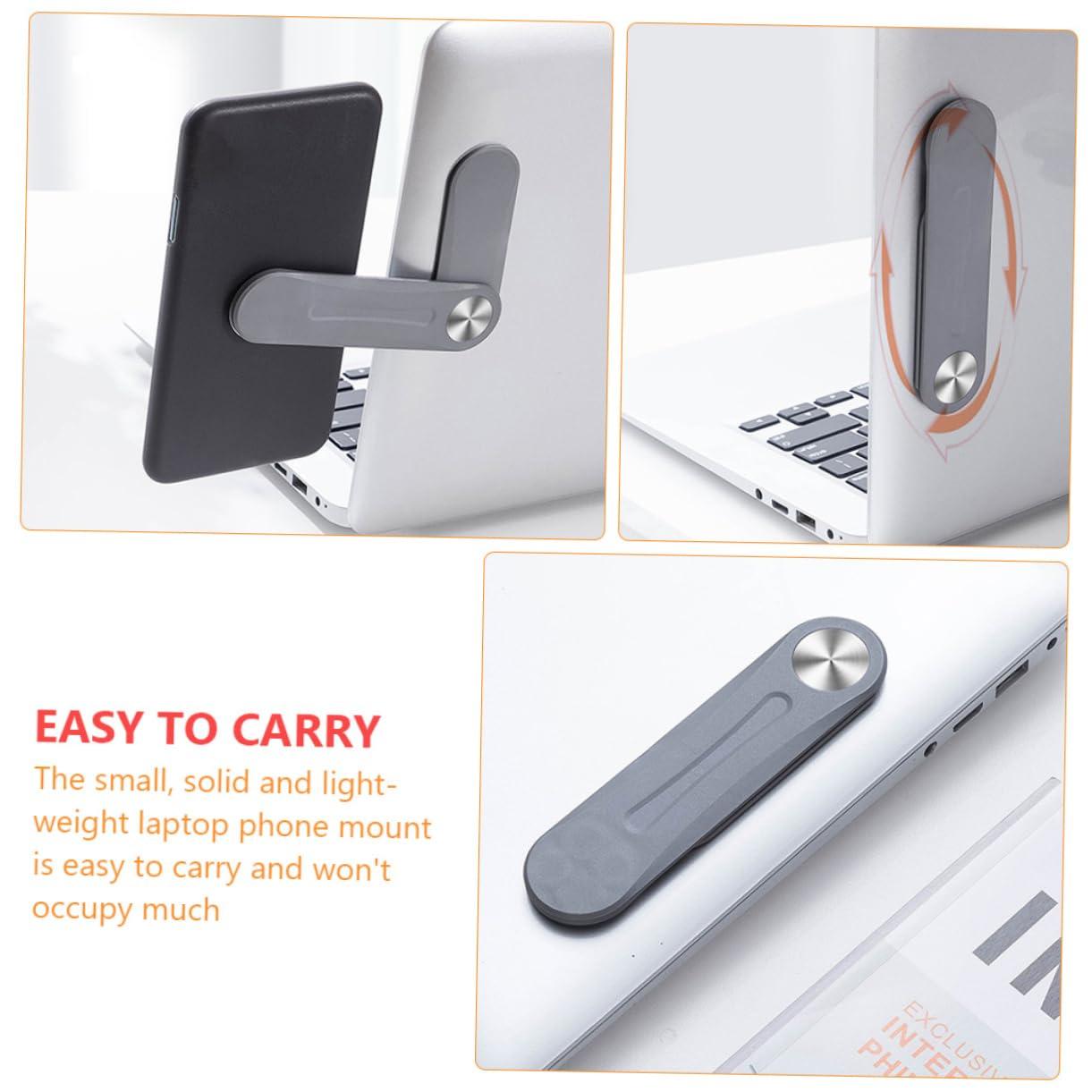 jojofuny jojofuny 1pc Fixed Clip on Monitor Screen Side Cell Phone Holder Foldable Phone Holder Computer Screen Stand Phone Side Mount for Laptop Cell Phone Stand Foldable Phone Stand Abs Silver