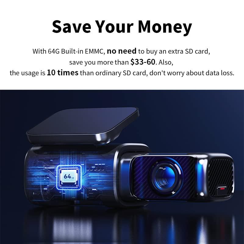 ddpai DDPAI Dash Cam 4K Front 3840x2160, Built in 5G WiFi GPS, 64G Storage Car Dash Camera, No Need Extra SD Card, Sony IMX 415 STARVIS Sensor, Night Vision,G-Sensor, Loop Recording, AR Technology Mini5