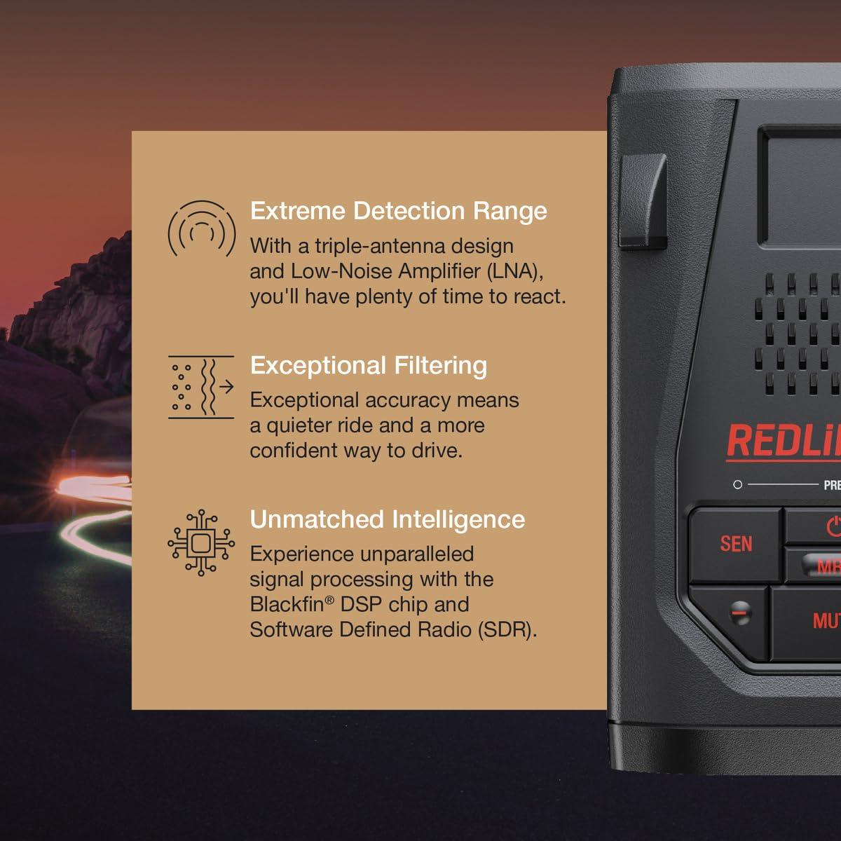 Escort Escort Redline 360c Laser Radar Detector Extreme Range, AI Assisted Filtering, Rapid Response Times, 360 Degree Directional Awareness, Built-in WiFi, GPS Based, Escort Live App