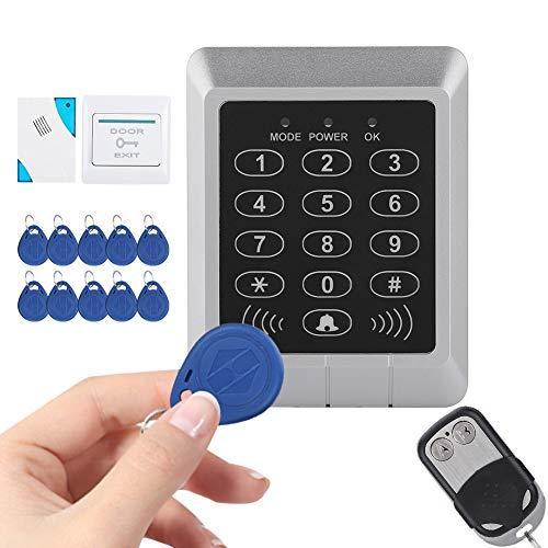Dioche Electric Magnetic Door Lock Access Control Card Password Door Home Security System Kit with 180kg Magnetic Lock/Dingdong Doorbell/Remote Control/10 Keyfobs/1 Exit Button