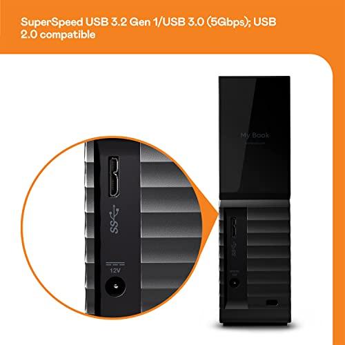 Western Digital WD 16TB My Book Desktop External Hard Drive, USB 3.0, External HDD with Password Protection and Backup Software - WDBBGB0160HBK-NESN
