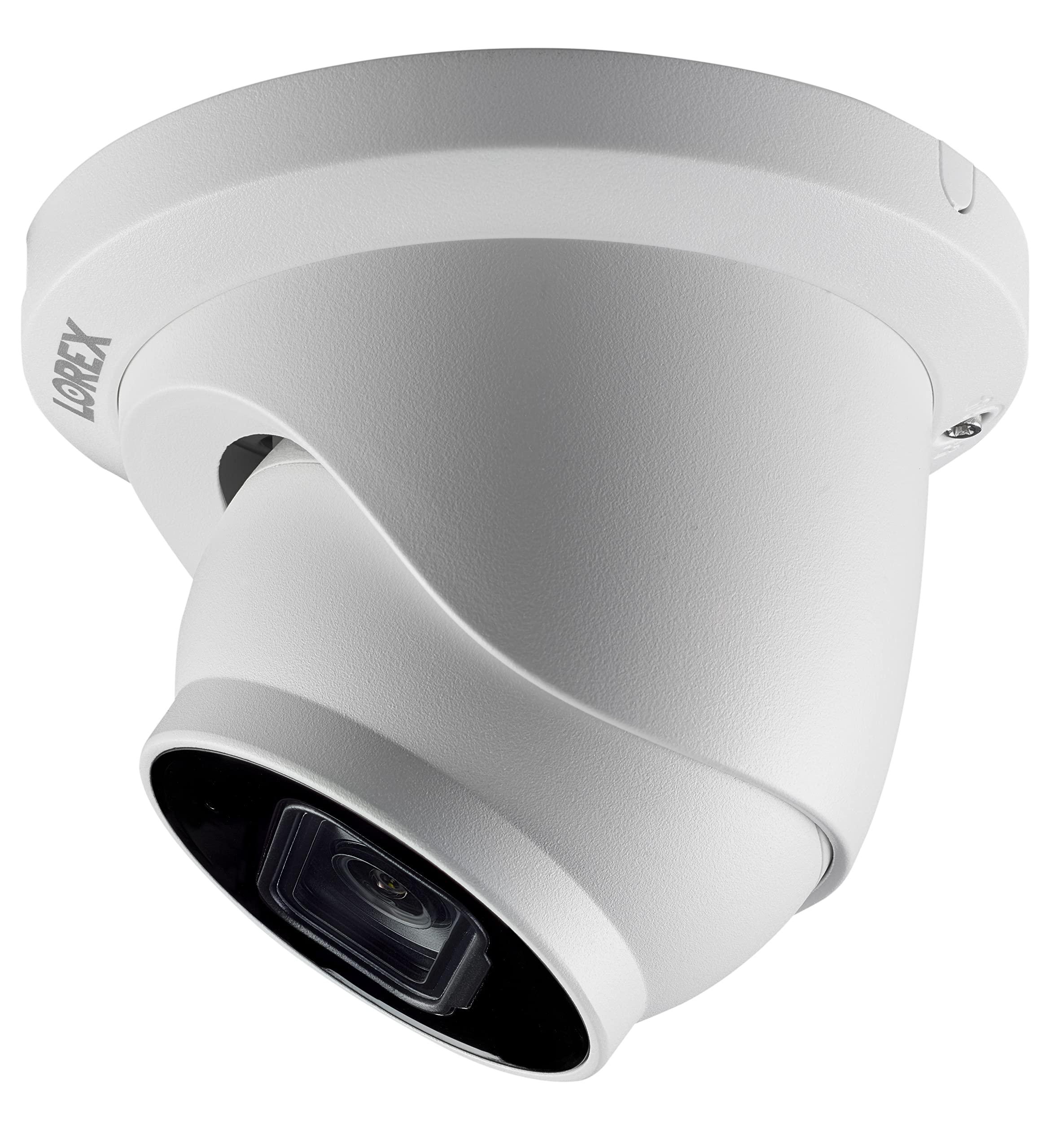 Lorex Lorex Fusion 4K Metal Bullet Camera PoE Wired Home Security Add-On Camera - Motion Detection, Color Night Vision, Long Range IR, Weatherproof, Ultra HD Indoor & Outdoor Surveillance (White Dome)