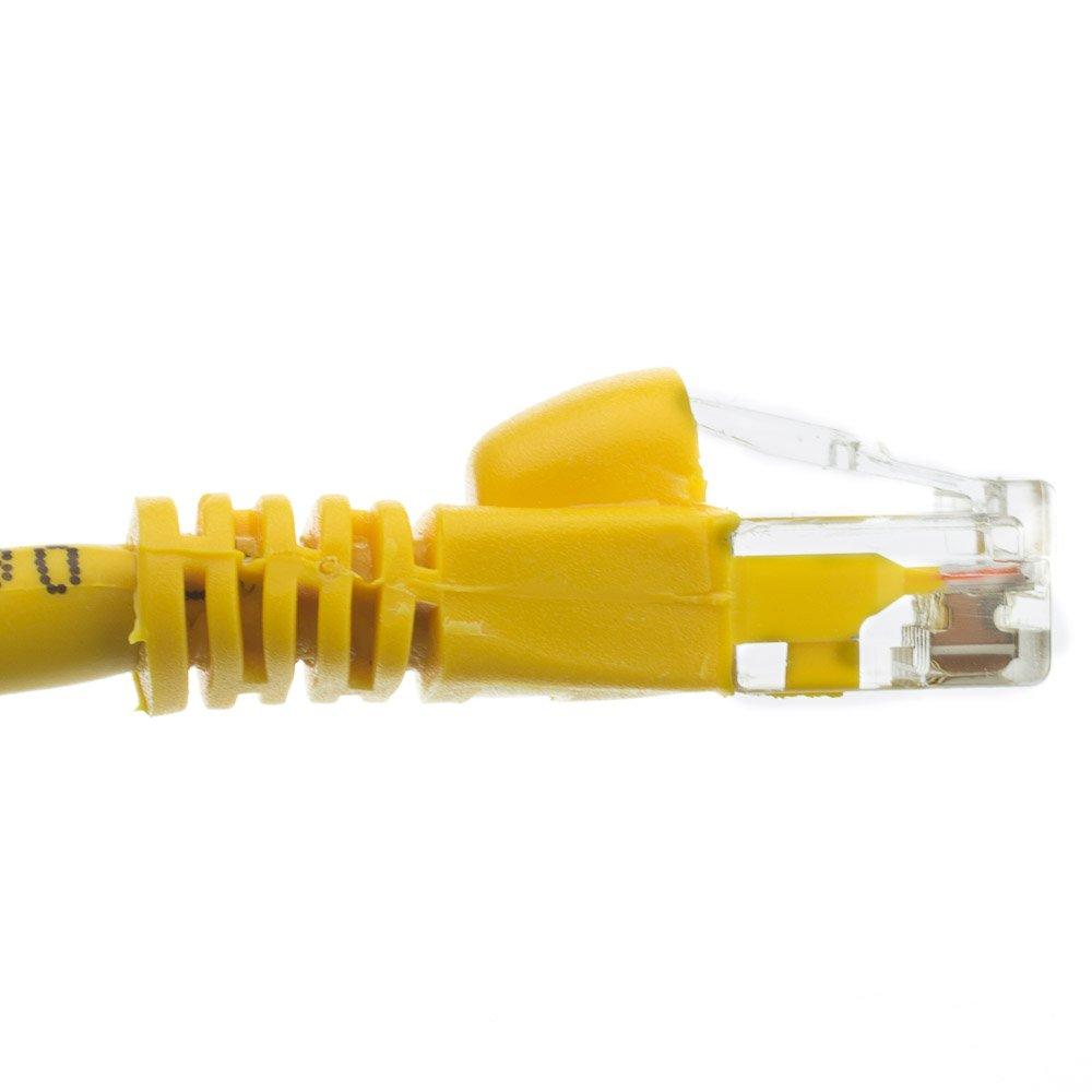 CableWholesale CableWholesale 10 Foot Yellow Cat6a Ethernet Patch Cable, Snagless/Boot with RJ45 Connector, 500 MHz, 24 AWG, UTP(Unshielded Twisted Pair) Stranded Copper, Internet Patch Cable