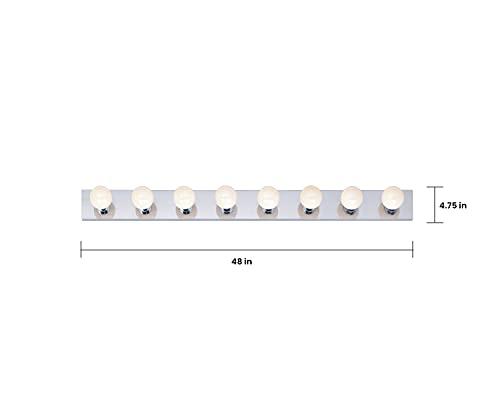 Nuvo NUVO SF77/195 Bathroom Vanity and Wall Light, 48 in, Polished Chrome