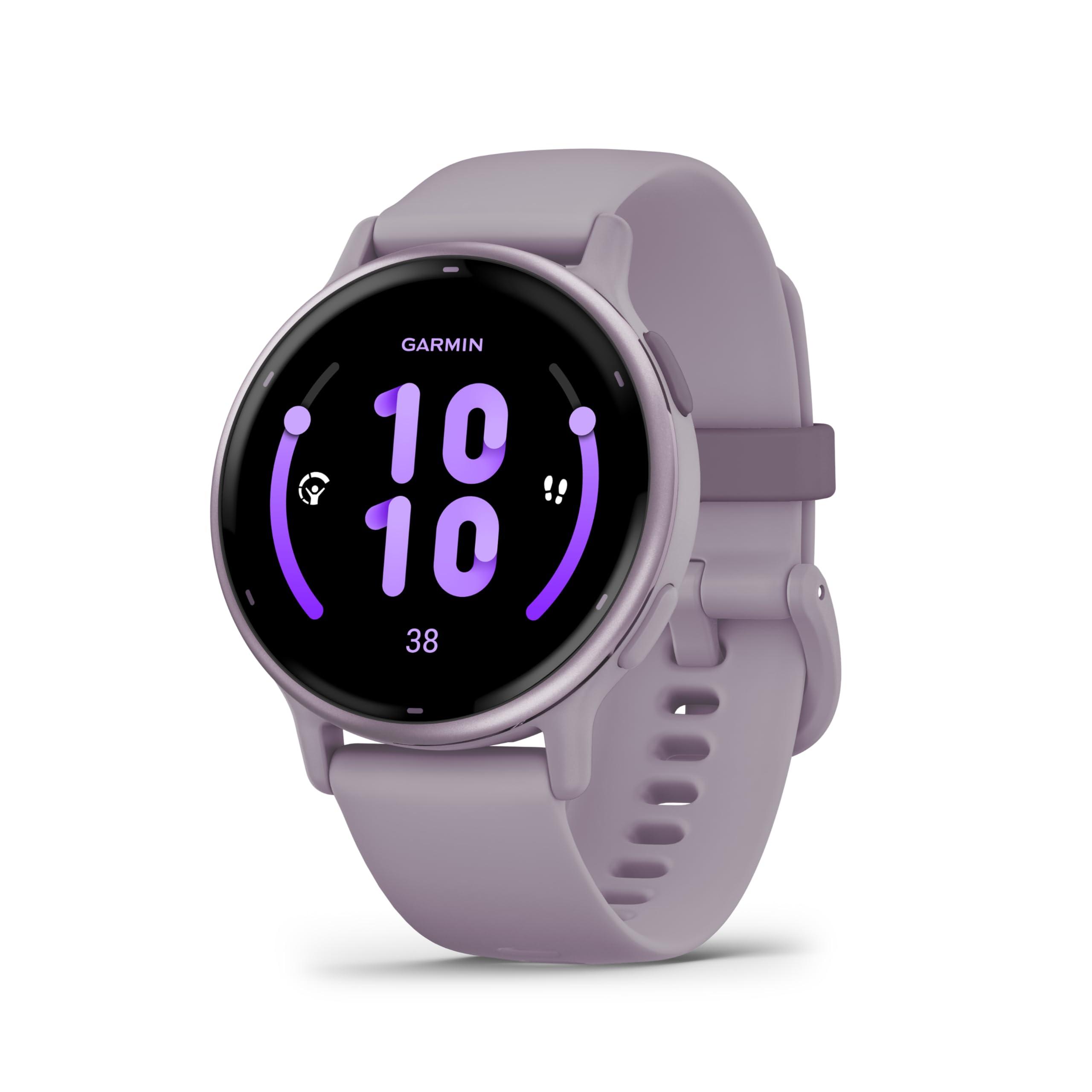 Garmin Garmin Vivoactive 5 Fitness Tracker Smart Watch for Women & Men with Metallic Orchid Bezel w/Orchid Case and Silicone Band with 11 Days Battery Life and Bright 1.2 AMOLED Touchscreen Display