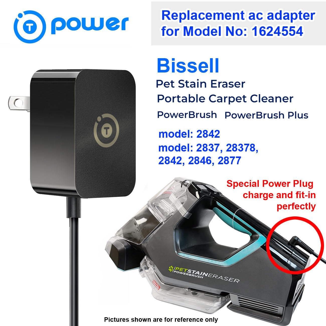 T POWER T POWER Charger for Bissell 1624554 Pet Stain Eraser Powerbrush Series 2842 2846 2837 2877 176159 Cordless Portable Hand Vacuum Cleaner ZD006C100063USE Ac Dc Adapter Power Supply