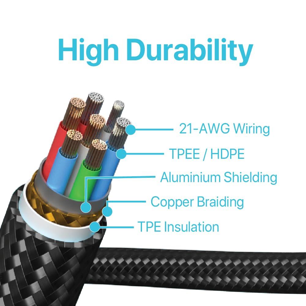 BLACK+DECKER BLACK+DECKER Lightning to USB Cable - Fast Compatible iPhone Lightning Cable - Durable Braided iPhone Charger Cord - for Travel and Daily Use - Multiple Color + Length Options - 6ft