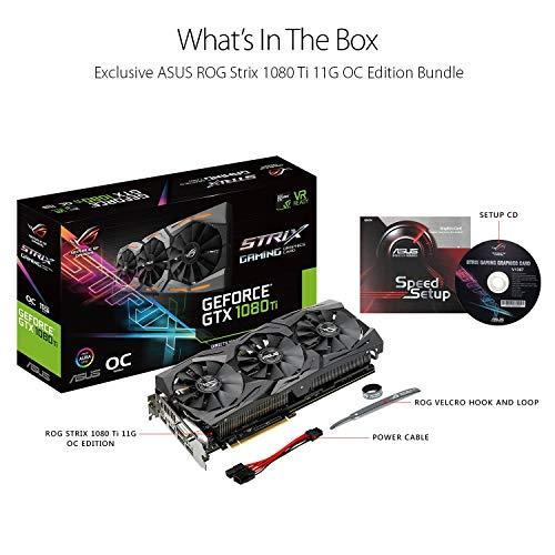 ASUS ASUS ROG-STRIX-GTX1080TI-O11G-GAMING GeForce 11GB OC Edition VR Ready 5K HD Gaming HDMI DisplayPort DVI Overclocked PC GDDR5X Graphics Card (Renewed)