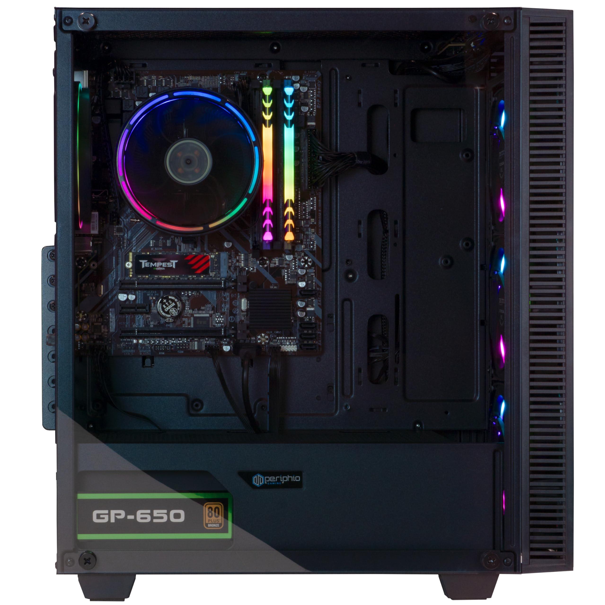 Periphio Periphio Terra Prebuilt Gaming PC - AMD Ryzen 5 5600G CPU (4.4GHz Turbo) | Radeon Vega 7 Graphics | 1TB M.2 NVMe SSD | 16GB DDR4 RAM | Windows 11 Gaming Desktop Computer | WiFi + BT