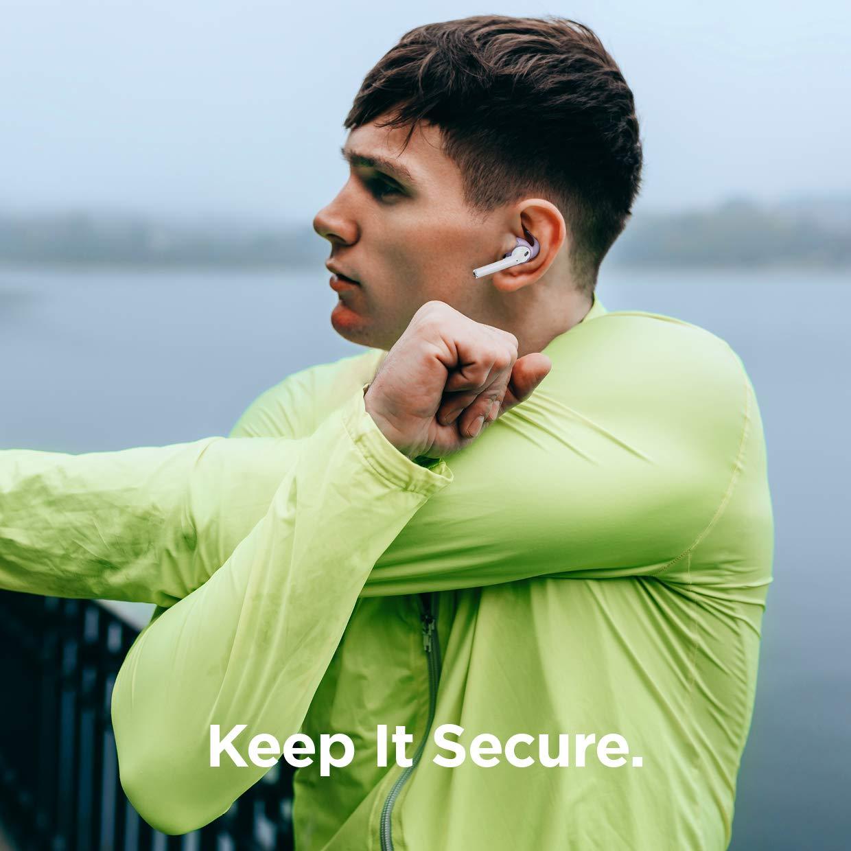 elago elago Earbuds Hook Cover Compatible with Apple AirPods 2 & 1 or EarPods Ergonomic Design, Durable Construction, Full Access [4 Pairs: 2 Large + 2 Small] (Lavender)