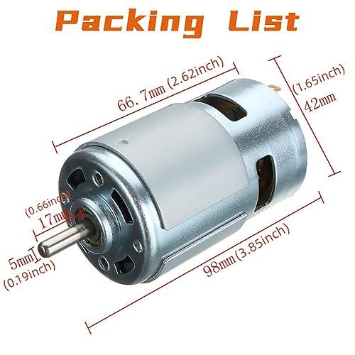 Pulyyds 775 DC Motor DC 24V Max 20000RPM Ball Bearing Large Torque High Power Low Noise Gear Motor Electronic Component Motorwith Bracket