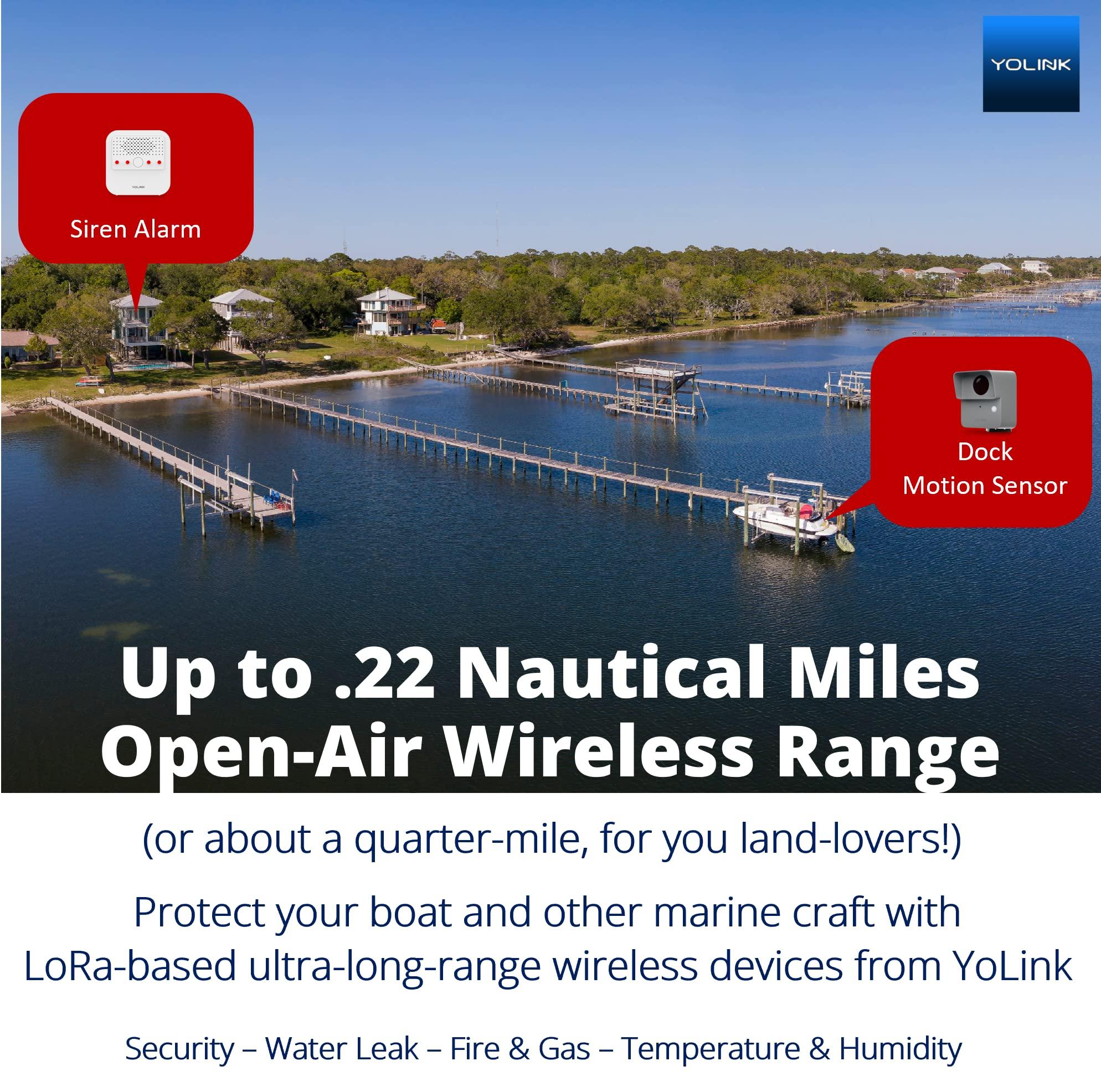 YoLink YoLink LoRa Smart Outdoor Motion Sensor, Driveway Alert, Property Invasion/Tresspassing Detector, 1/4 Mile Open Air Range, Email/SMS/Push Alerts, Alexa, IFTTT, Home Assistant (Hub Included!)