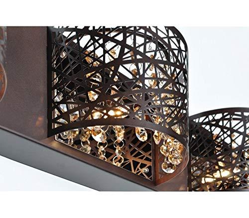 ET2 ET2 E21317-10BZ Inca Modern Metal Web Laser-cut Sheath with Crystal Bath Vanity Wall Mount, 4-Light Xenon 160 Watts, Bronze