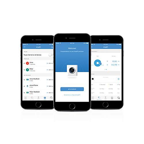 AmpliFi AmpliFi HD Wifi Router by Ubiquiti Labs, Seamless Whole Home Wireless Internet Coverage, HD Wifi Router with Touchscreen Display, 4 Gigabit Ethernet, 1 WAN Port, Ethernet Cable, Expandable Mesh System