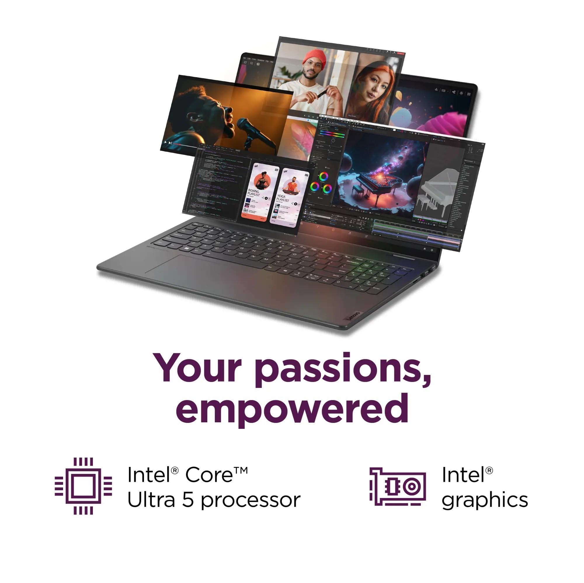 Lenovo Lenovo Yoga 7 7i 2-in-1 Business Laptop (16" FHD+ Touchscreen, Intel Core Ultra 5 125U (Beat i7-1165G7), 16GB RAM, 512GB SSD, IST Pen) Backlit, Fingerprint, FHD IR Webcam, Win 11 Pro, AI Copilot, Grey