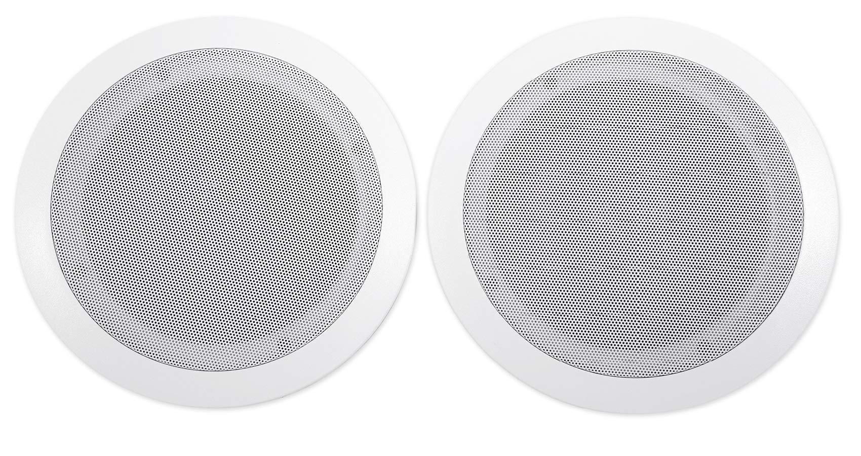 Rockville Rockville Commercial Receiver+8 6.5" 2Way White Ceiling Speakers 4 Hotel/Office