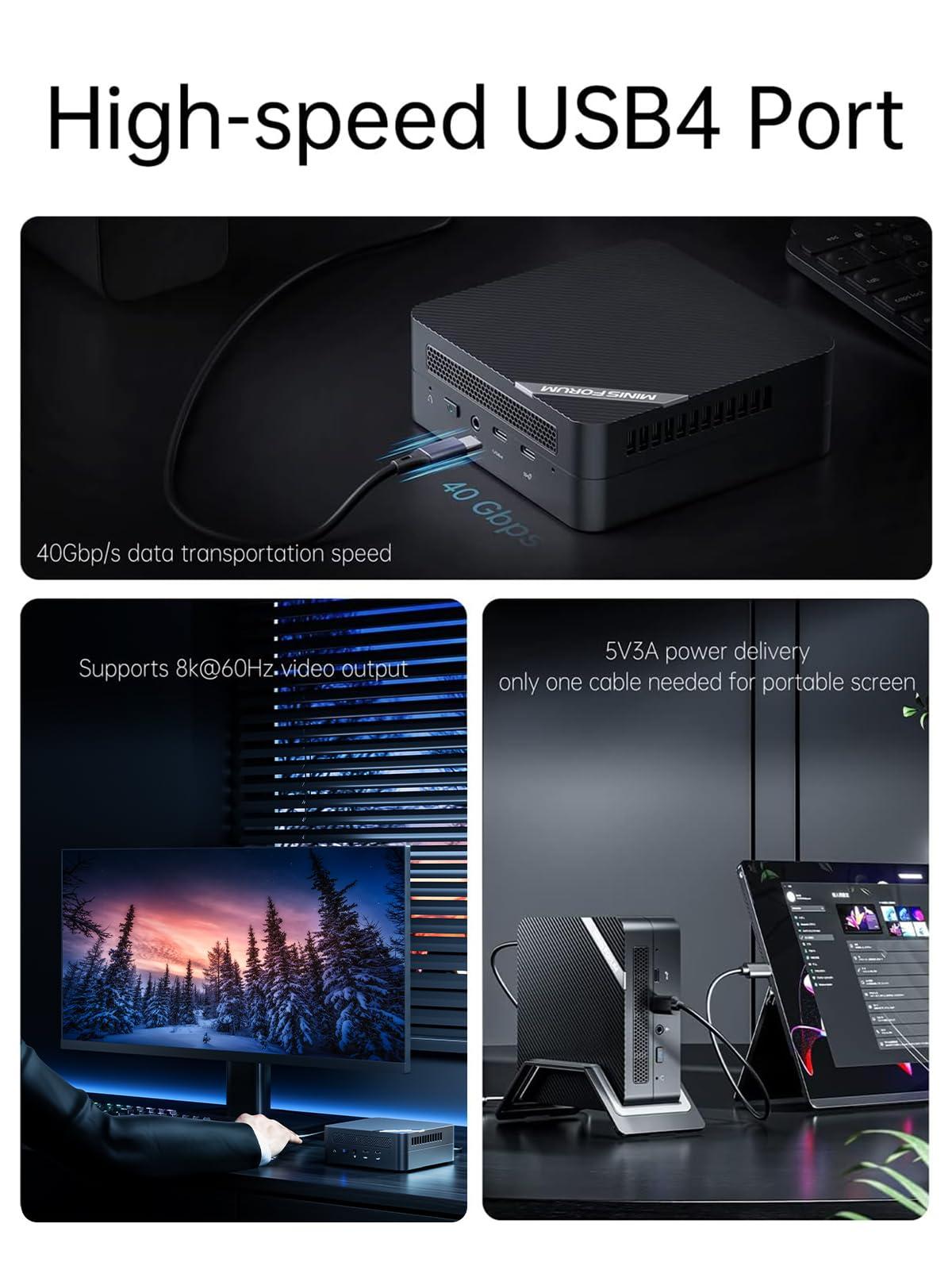 MINISFORUM MINISFORUM Venus Series UM773 Lite Mini PC AMD Ryzen 7 7735HS, up to 4.75GHz 32GB DDR5 1TB PCIe4.0 SSD AMD Radeon 680M Mini Computer, 2 x HDMI,1x USB4,5X USB Ports,WiFi 6,BT5. 2